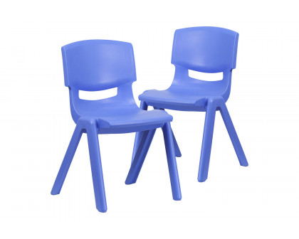 BLNK™ Whitney Plastic Stackable School Chair 2 Pack - Blue, 15.5"H Seat