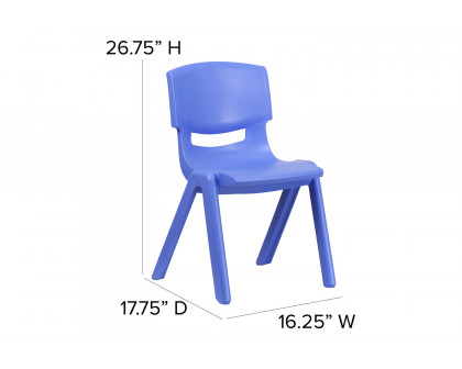 BLNK™ Whitney Plastic Stackable School Chair 2 Pack - Blue, 15.5"H Seat