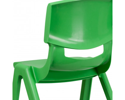 BLNK™ Whitney Plastic Stackable School Chair 2 Pack - Green, 15.5"H Seat