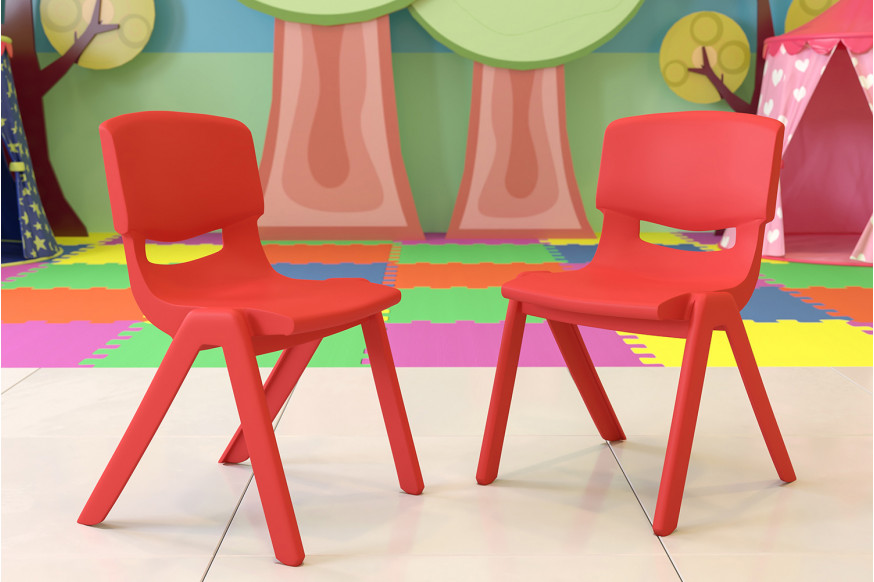 BLNK™ Whitney Plastic Stackable School Chair 2 Pack - Red, 15.5"H Seat