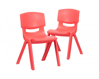 BLNK™ Whitney Plastic Stackable School Chair 2 Pack - Red, 15.5"H Seat