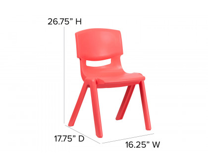 BLNK™ Whitney Plastic Stackable School Chair 2 Pack - Red, 15.5"H Seat