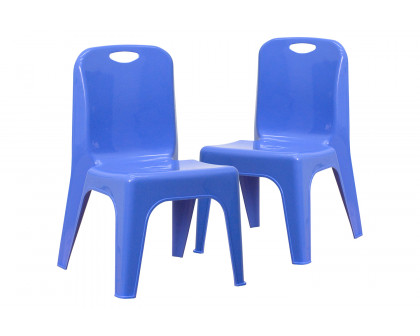 BLNK™ Whitney Plastic Stackable School Chair with Carrying Handle 2 Pack - Blue