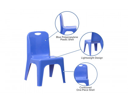 BLNK™ Whitney Plastic Stackable School Chair with Carrying Handle 2 Pack - Blue