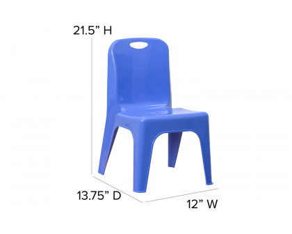 BLNK™ Whitney Plastic Stackable School Chair with Carrying Handle 2 Pack - Blue