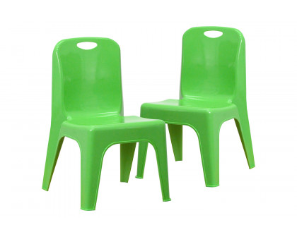 BLNK™ Whitney Plastic Stackable School Chair with Carrying Handle 2 Pack - Green