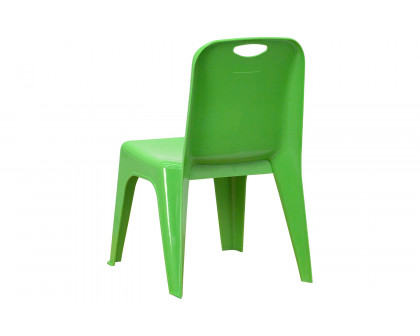 BLNK™ Whitney Plastic Stackable School Chair with Carrying Handle 2 Pack - Green