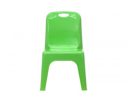 BLNK™ Whitney Plastic Stackable School Chair with Carrying Handle 2 Pack - Green