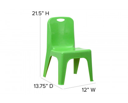 BLNK™ Whitney Plastic Stackable School Chair with Carrying Handle 2 Pack - Green