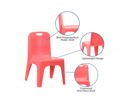 BLNK™ Whitney Plastic Stackable School Chair with Carrying Handle 2 Pack - Red