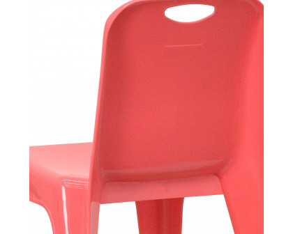 BLNK™ Whitney Plastic Stackable School Chair with Carrying Handle 2 Pack - Red