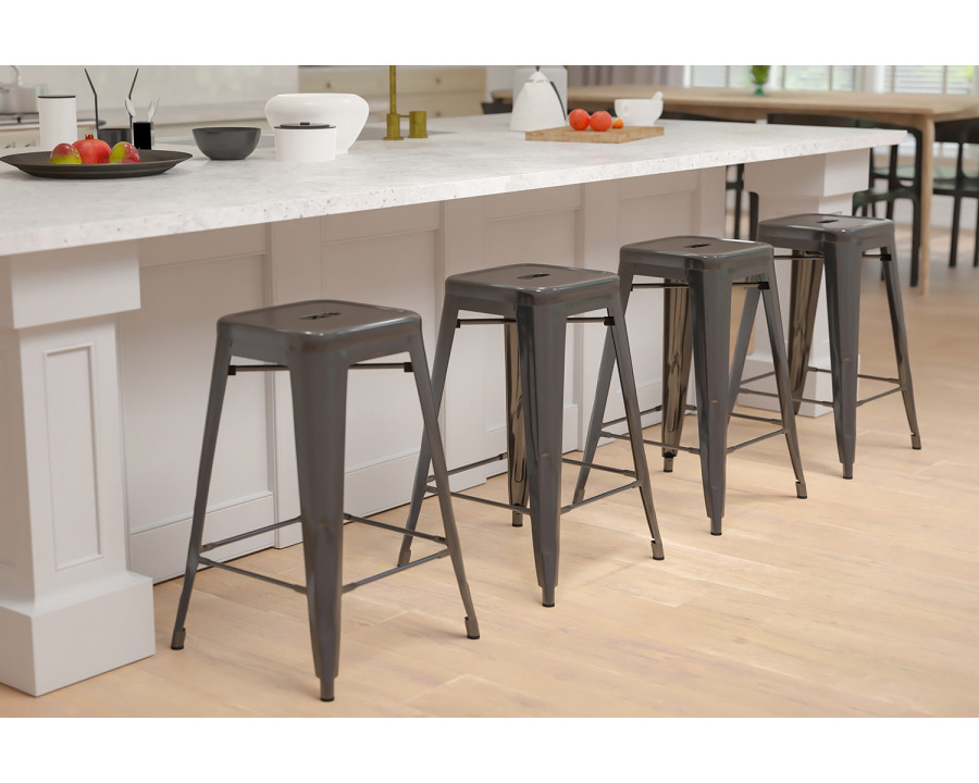 BLNK Cierra Metal Counter-Height Indoor Bar Stool Set of 4