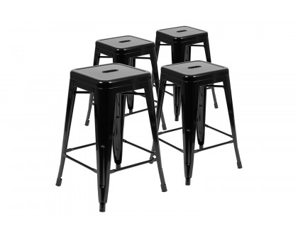 BLNK Cierra Metal Counter-Height Indoor Bar Stool Set of 4