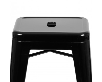 BLNK Cierra Metal Counter-Height Indoor Bar Stool Set of 4 - Black