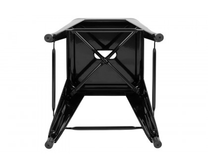 BLNK Cierra Metal Counter-Height Indoor Bar Stool Set of 4 - Black