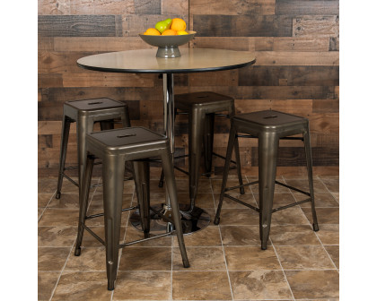 BLNK Cierra Metal Counter-Height Indoor Bar Stool Set of 4