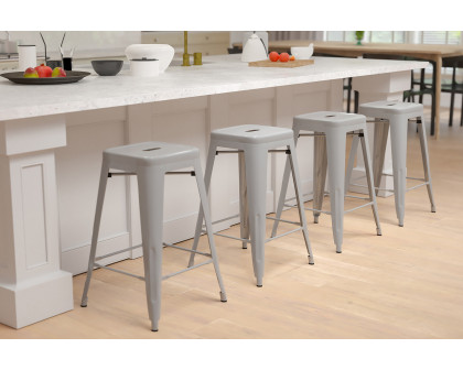 BLNK Cierra Metal Counter-Height Indoor Bar Stool Set of 4