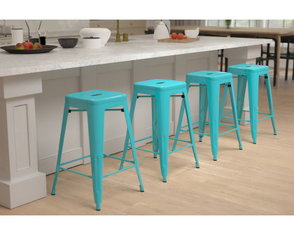 BLNK Cierra Metal Counter-Height Indoor Bar Stool Set of 4