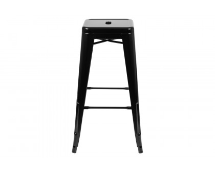 BLNK Cierra Metal Indoor Bar Stool Set of 4 - Black