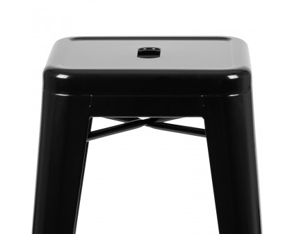 BLNK Cierra Metal Indoor Bar Stool Set of 4 - Black