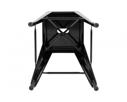 BLNK Cierra Metal Indoor Bar Stool Set of 4 - Black