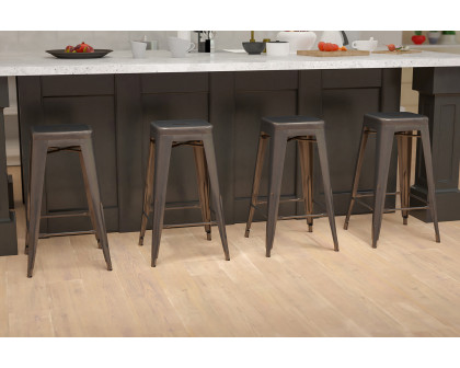 BLNK Cierra Metal Indoor Bar Stool Set of 4