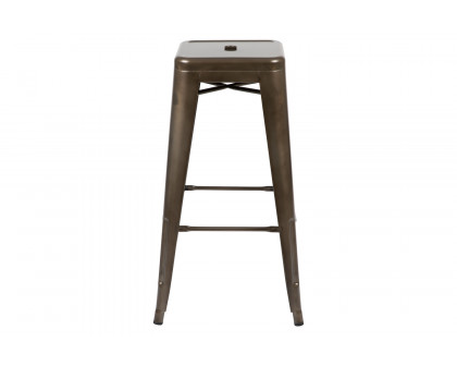 BLNK Cierra Metal Indoor Bar Stool Set of 4 - Gun Metal Gray