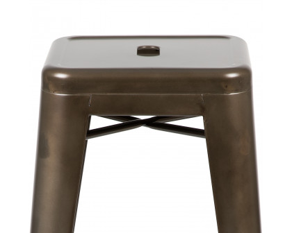 BLNK Cierra Metal Indoor Bar Stool Set of 4 - Gun Metal Gray