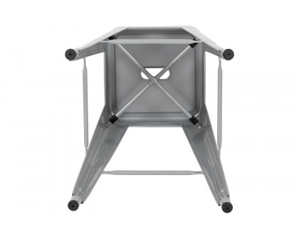 BLNK Cierra Metal Indoor Bar Stool Set of 4 - Silver