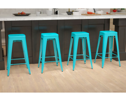 BLNK Cierra Metal Indoor Bar Stool Set of 4