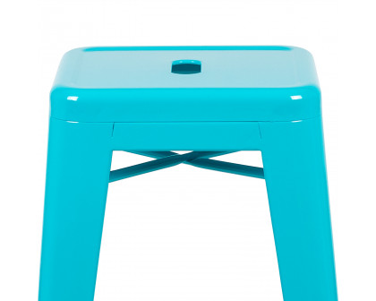 BLNK Cierra Metal Indoor Bar Stool Set of 4 - Teal