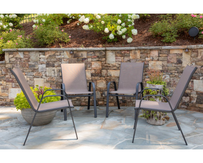 BLNK Brazos Outdoor Stack Chair with Flex Comfort Material and Metal Frame 4 Pack