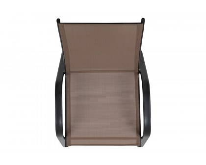 BLNK Brazos Outdoor Stack Chair with Flex Comfort Material and Metal Frame 4 Pack - Brown