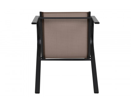 BLNK Brazos Outdoor Stack Chair with Flex Comfort Material and Metal Frame 4 Pack - Brown