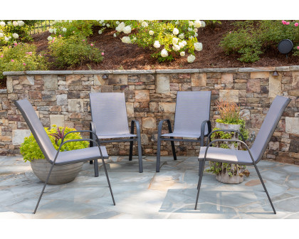 BLNK Brazos Outdoor Stack Chair with Flex Comfort Material and Metal Frame 4 Pack