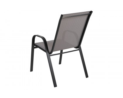 BLNK Brazos Outdoor Stack Chair with Flex Comfort Material and Metal Frame 4 Pack - Gray