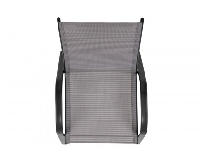 BLNK Brazos Outdoor Stack Chair with Flex Comfort Material and Metal Frame 4 Pack - Gray