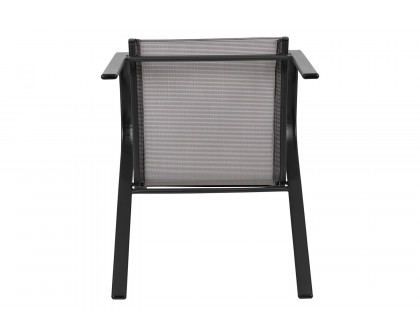 BLNK Brazos Outdoor Stack Chair with Flex Comfort Material and Metal Frame 4 Pack - Gray