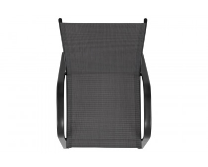 BLNK Brazos Outdoor Stack Chair with Flex Comfort Material and Metal Frame 4 Pack - Black