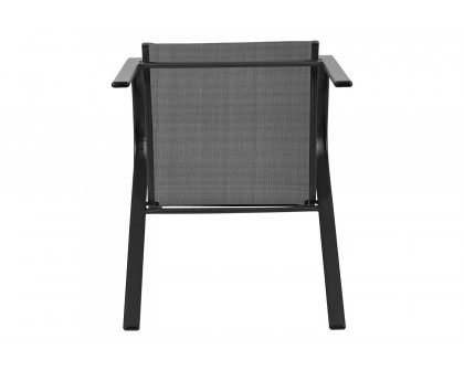 BLNK Brazos Outdoor Stack Chair with Flex Comfort Material and Metal Frame 4 Pack - Black