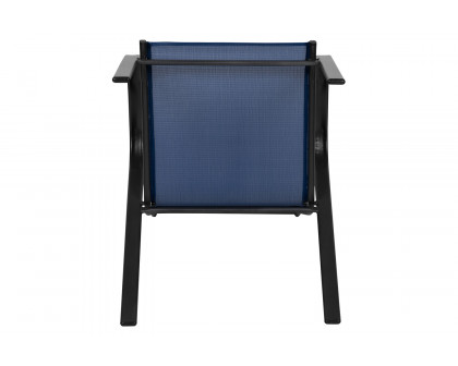 BLNK Brazos Outdoor Stack Chair with Flex Comfort Material and Metal Frame 4 Pack - Navy