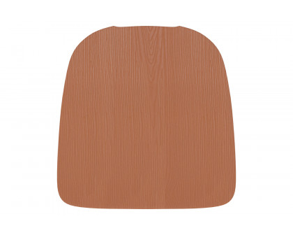 BLNK™ Perry Poly Resin Wood Seat with Rounded Edges for Colorful Metal Chairs and Stools Set of 4 - Teak