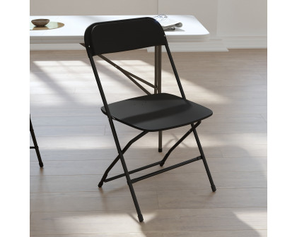 BLNK Hercules Big and Tall Commercial Folding Chair 4-Pack - Black