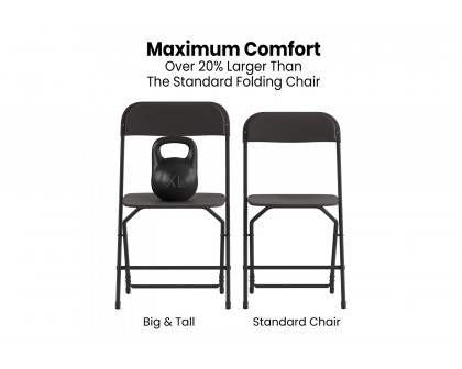 BLNK Hercules Big and Tall Commercial Folding Chair 4-Pack - Black