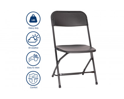 BLNK Hercules Big and Tall Commercial Folding Chair 4-Pack - Black