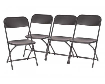 BLNK Hercules Big and Tall Commercial Folding Chair 4-Pack - Black