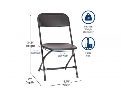 BLNK Hercules Big and Tall Commercial Folding Chair 4-Pack - Black