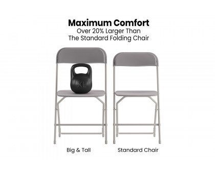 BLNK™ Hercules Big and Tall Commercial Folding Chair 4-Pack - Gray