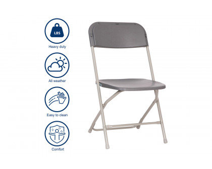 BLNK™ Hercules Big and Tall Commercial Folding Chair 4-Pack - Gray