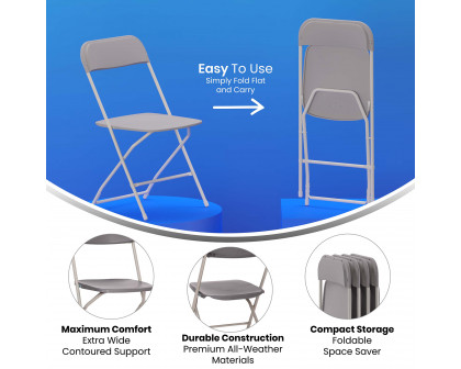 BLNK™ Hercules Big and Tall Commercial Folding Chair 4-Pack - Gray